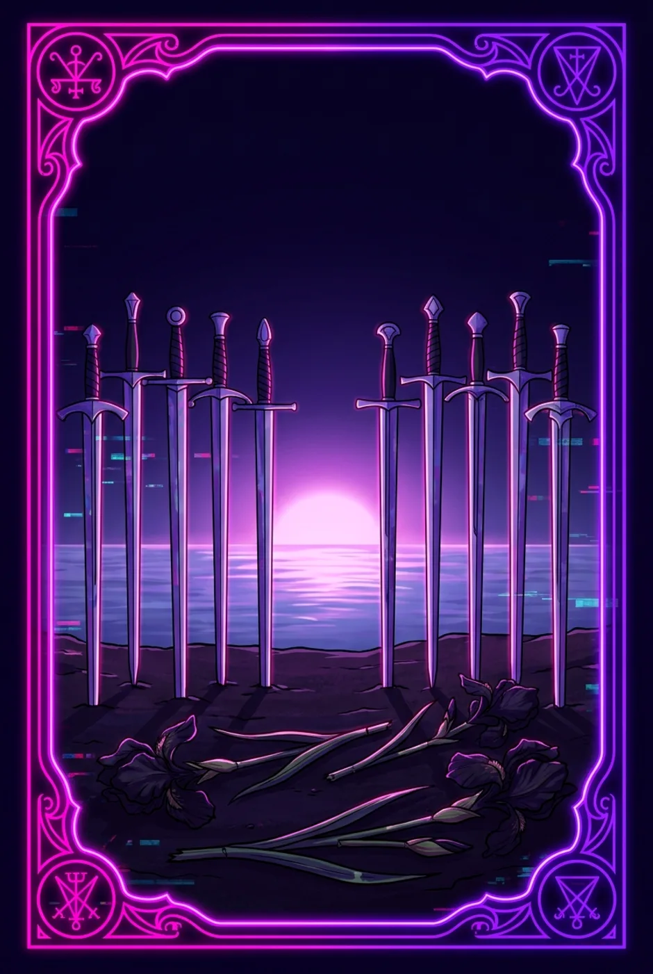 Ten of Swords, upright, a Core tarot card