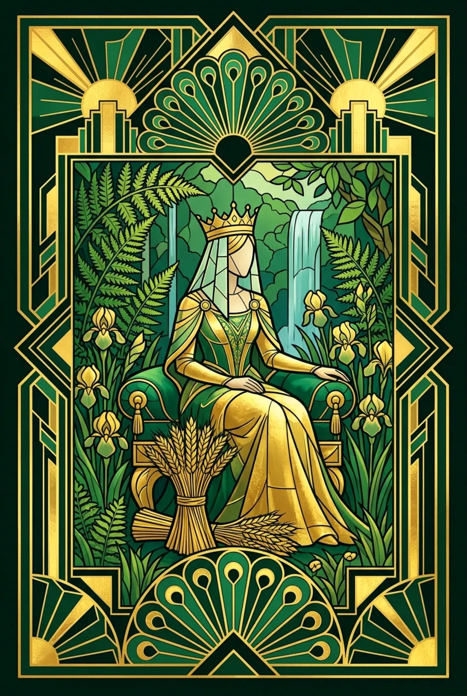 The Empress, upright, a Gilded tarot card