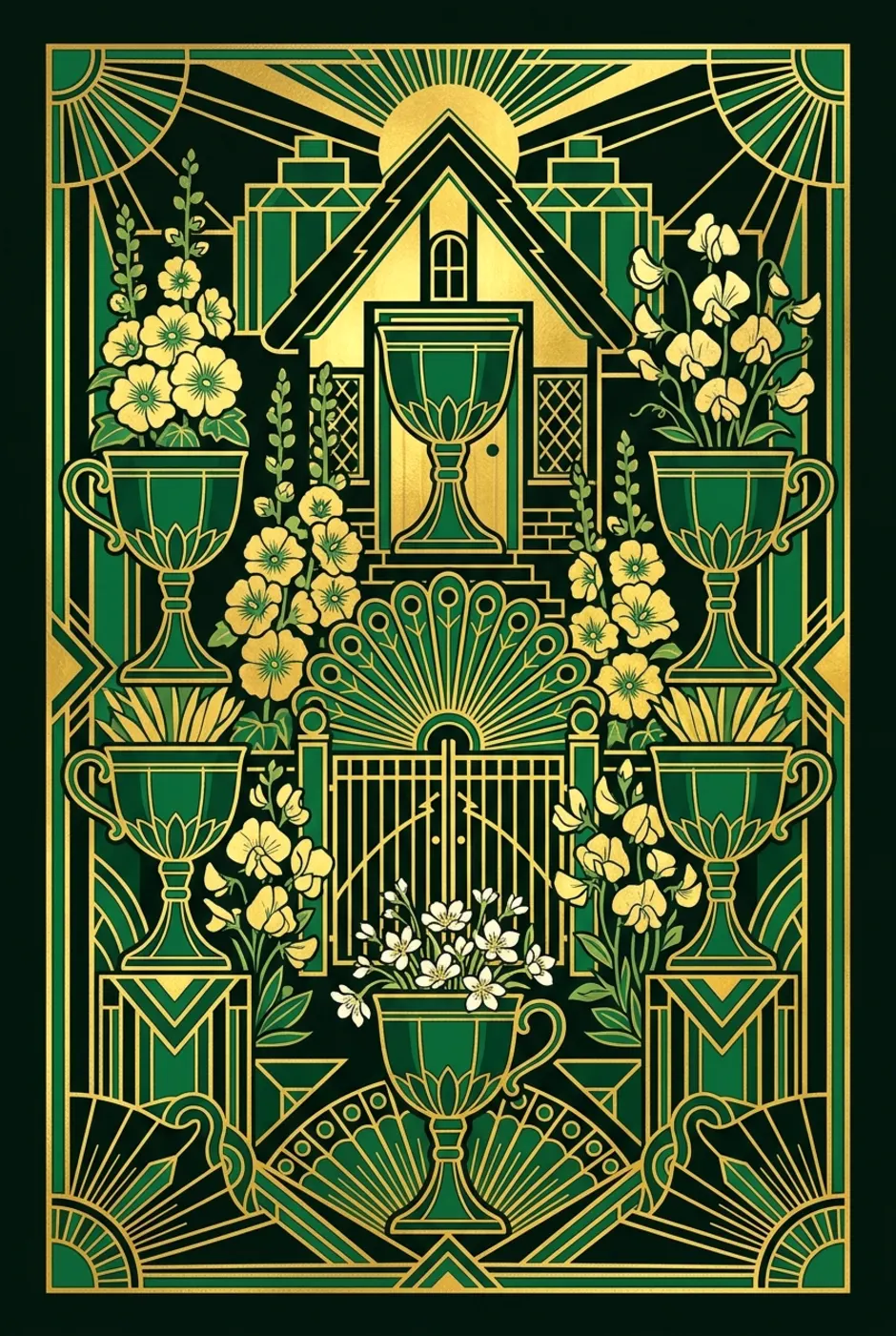 Six of Cups, upright, a Gilded tarot card