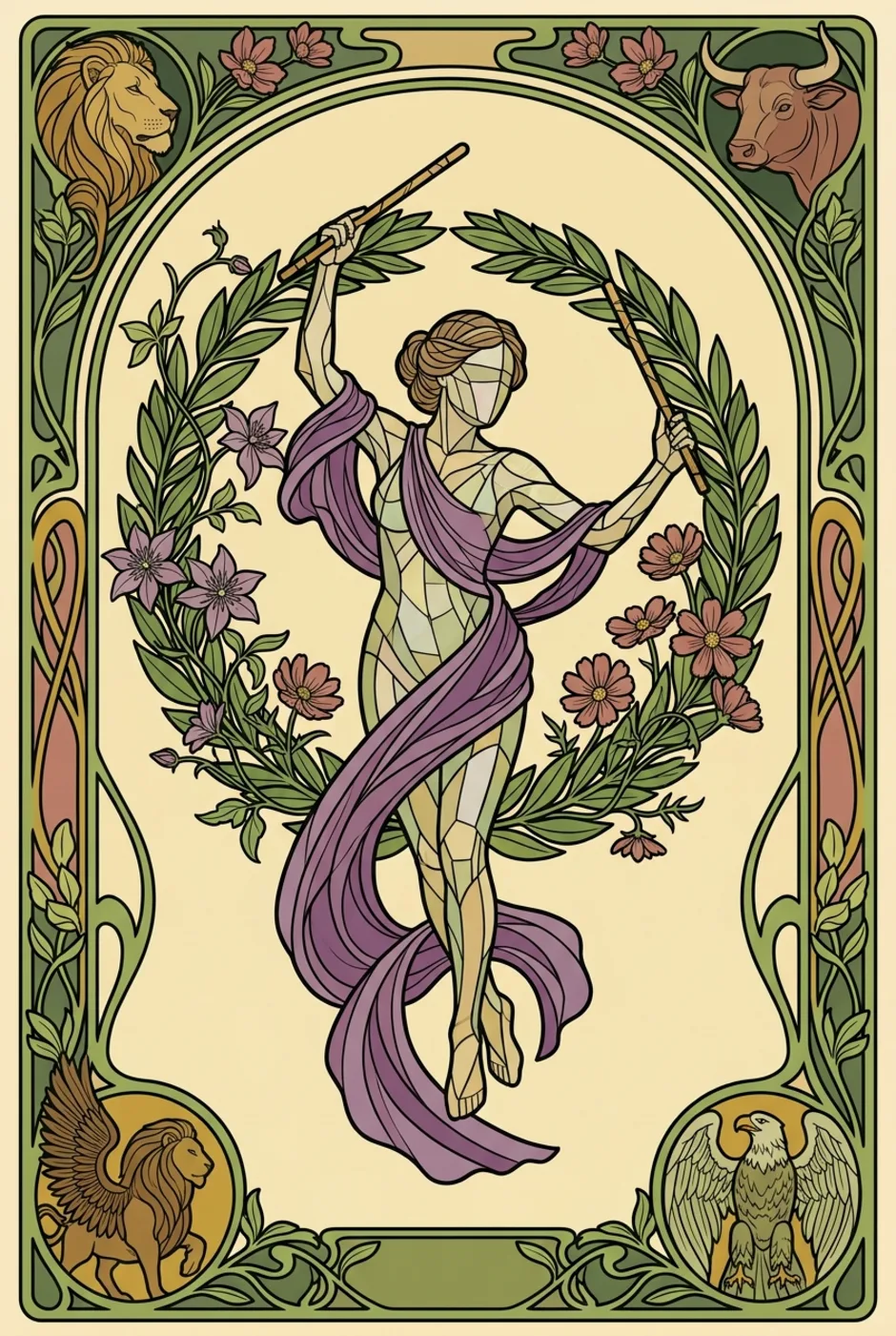 The World, reversed, a L'Heure Verte tarot card