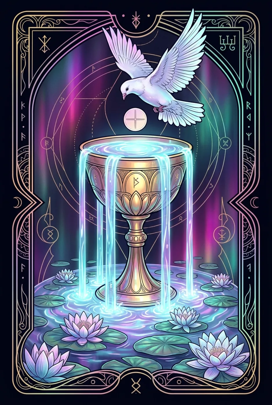 Ace of Cups, upright, a Witching tarot card